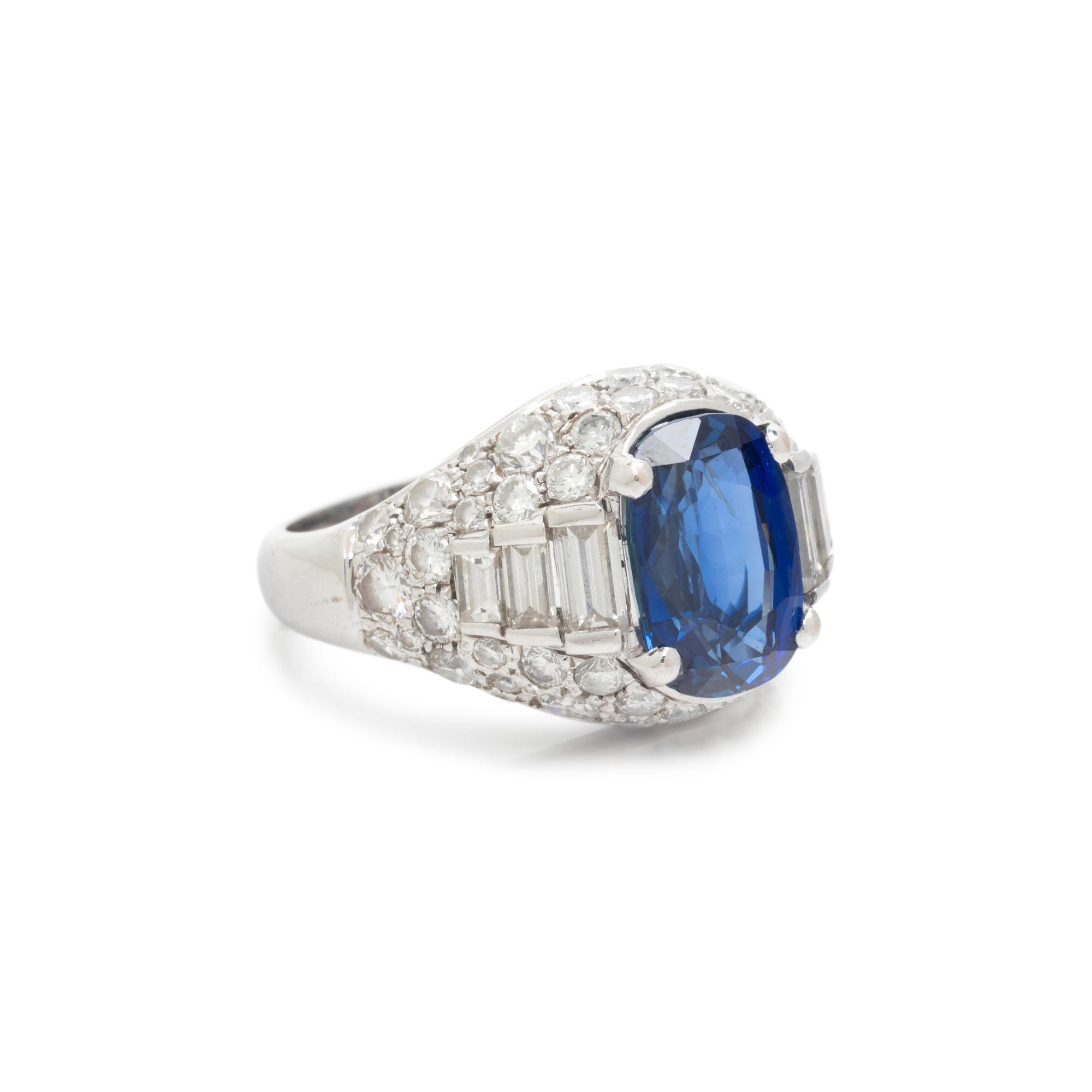 BULGARI, UNHEATED SAPPHIRE AND DIAMOND 'TROMBINO' RING