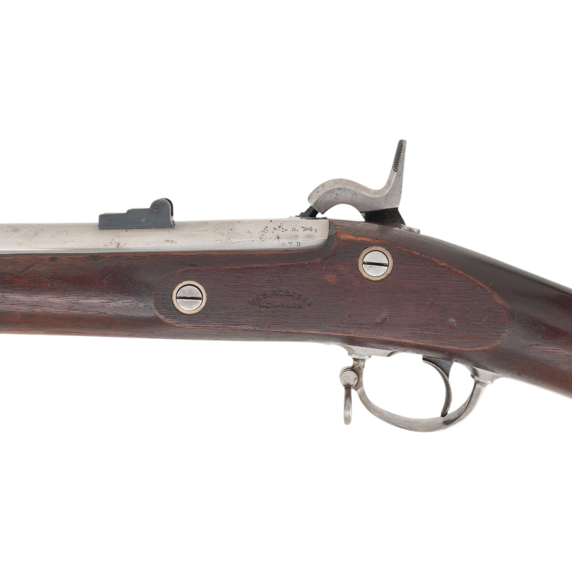 Rare US Model 1861 Contract Rifle Musket by Robinson with W.S. Roberts Stock Mark