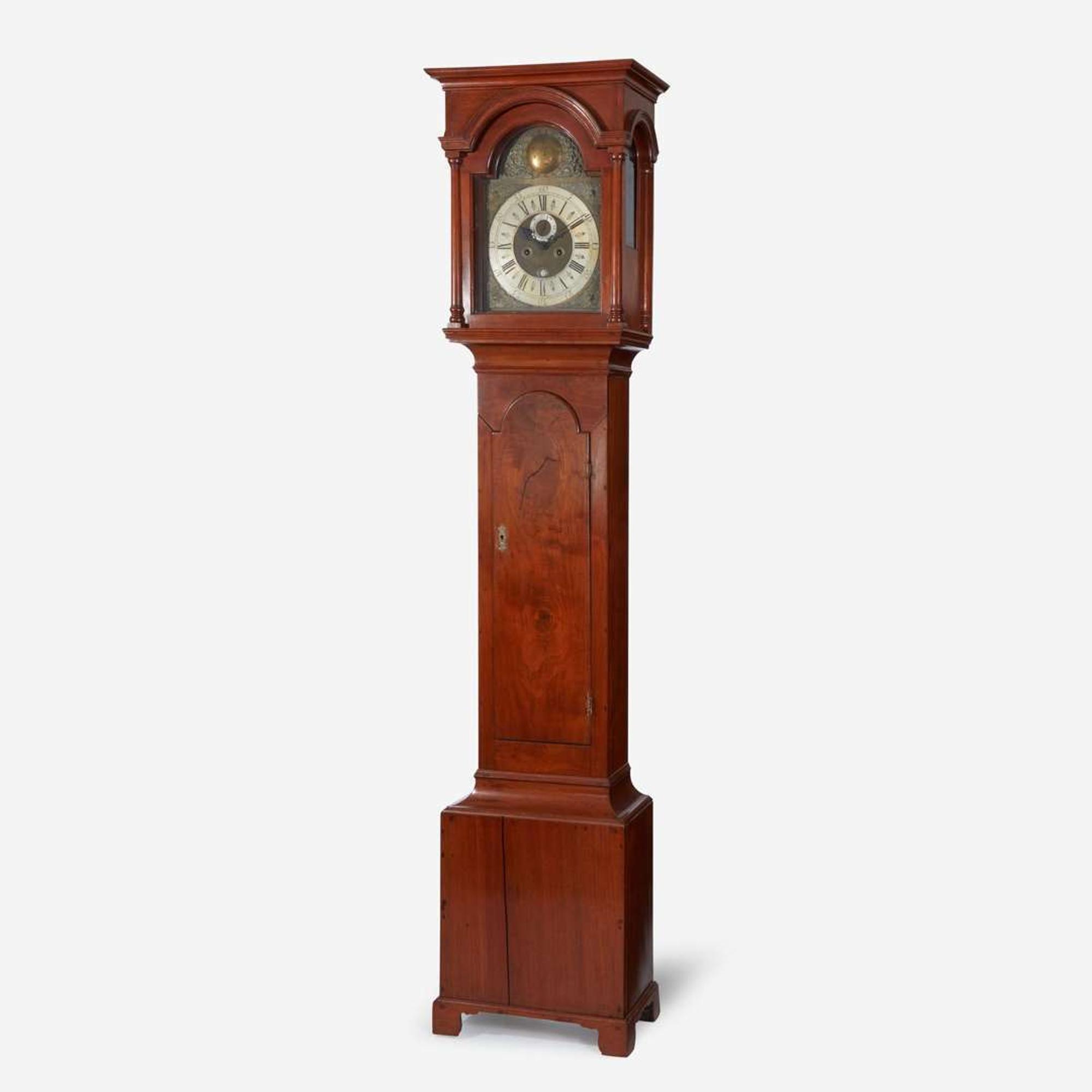 A Queen Anne carved walnut tall case clock Works by George Crow (active 1740-1762), Wilmington, DE, circa 1760