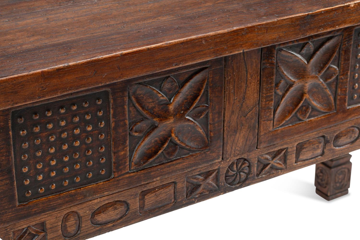 A Spanish Renaissance Style Two-Drawer Table