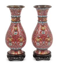 Two Pairs of Chinese Cloisonné Vases