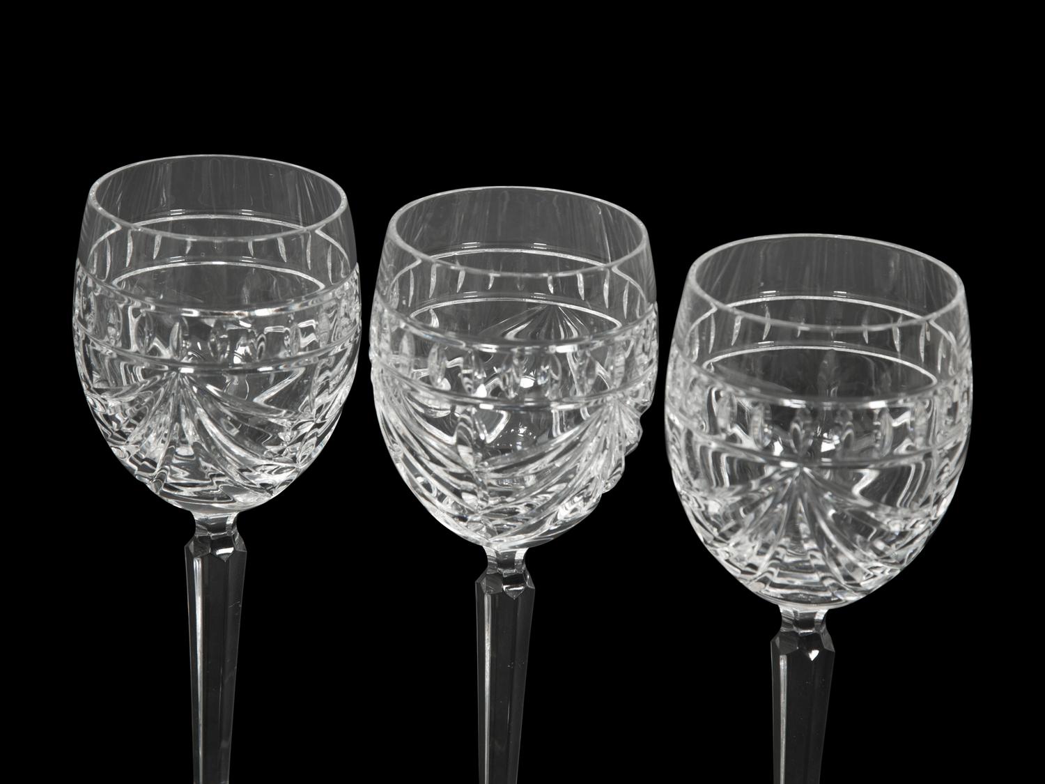 Three Sets of Waterford Cut Glass Stemware