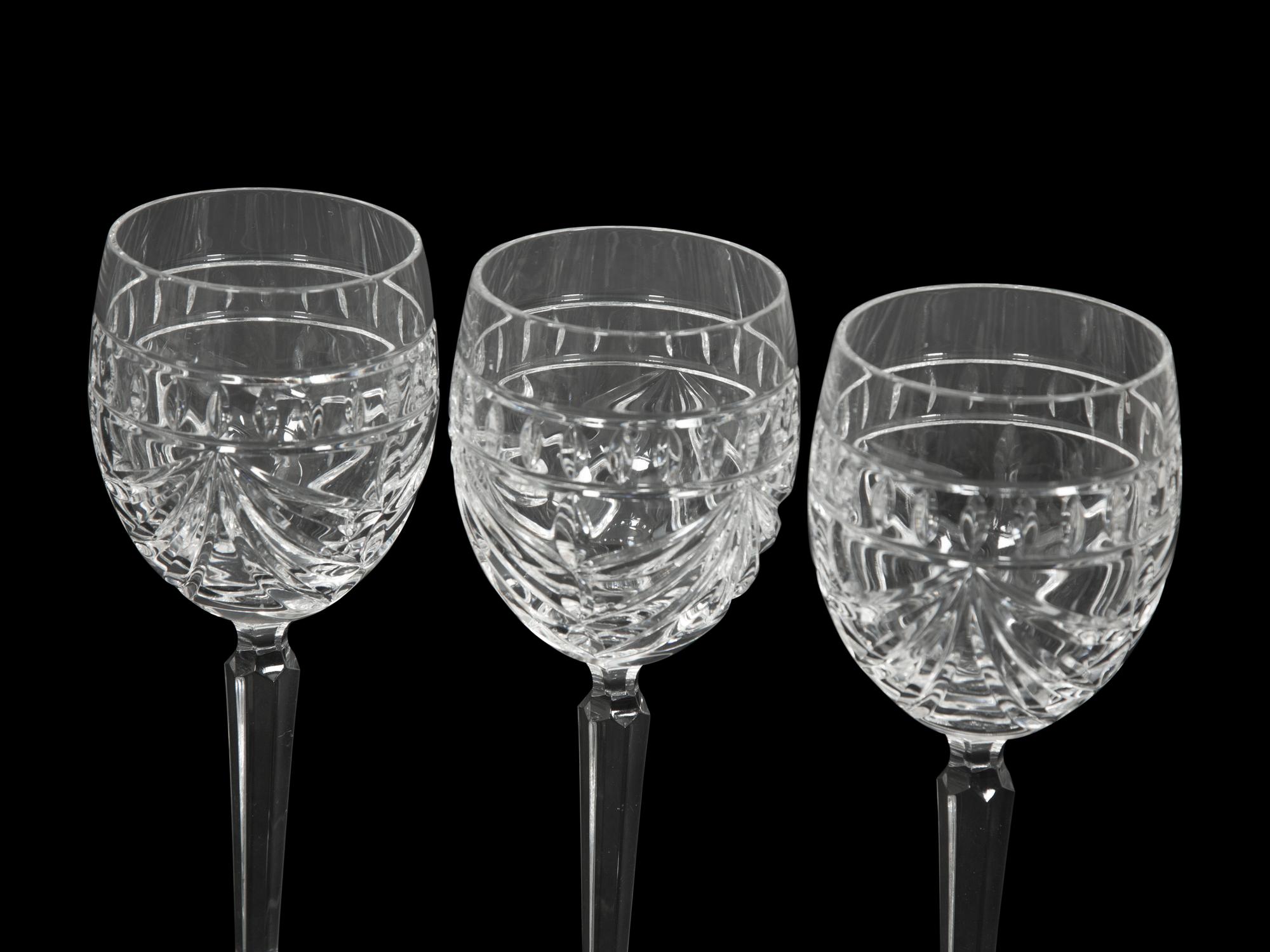 Three Sets of Waterford Cut Glass Stemware