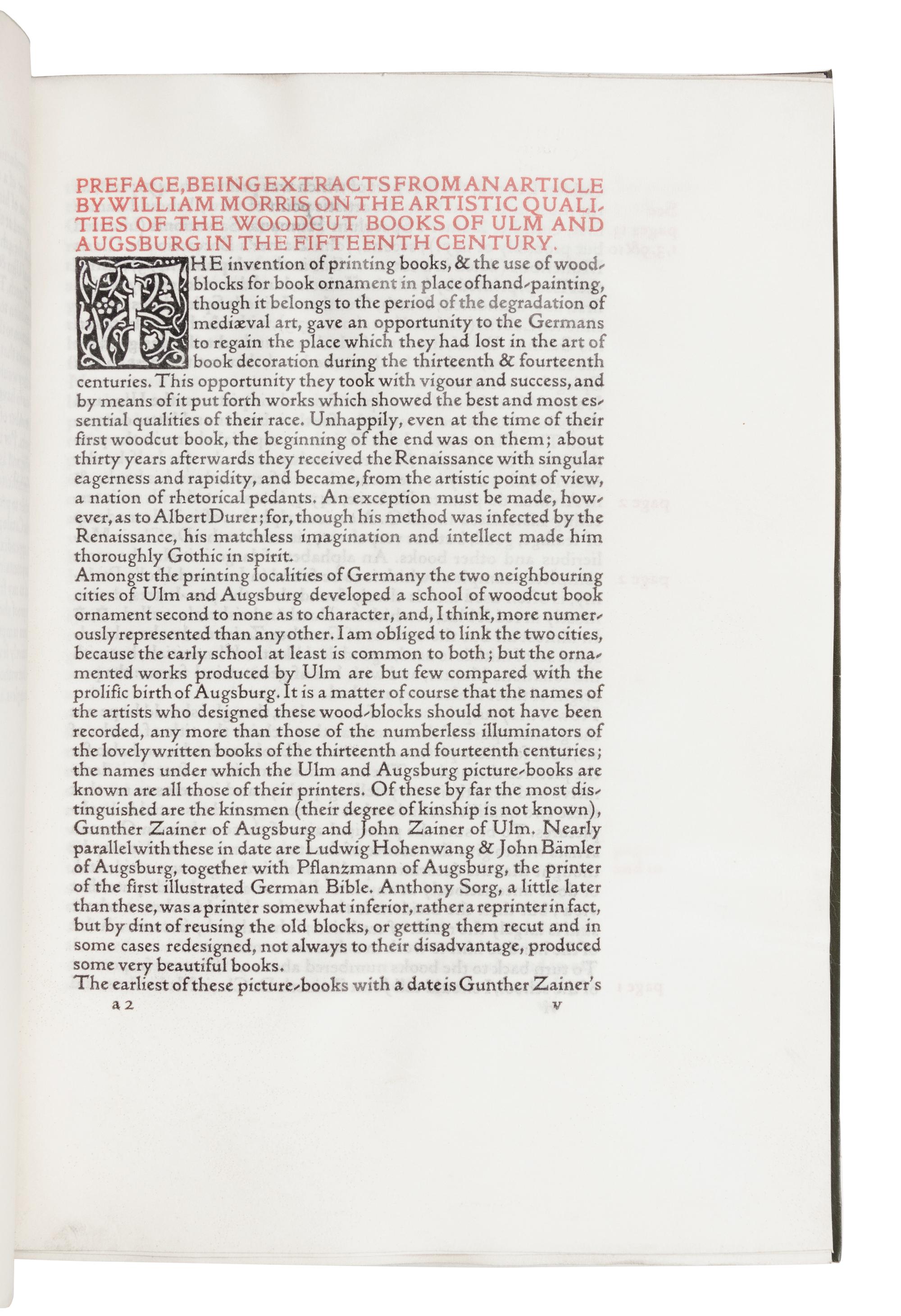 [KELMSCOTT PRESS]. COCKERELL, Sydney C. (1867-1962). Some German Woodcuts of the Fifteenth Century . Hammersmith: The Kelmscott Press, 1897 [issued 1898].