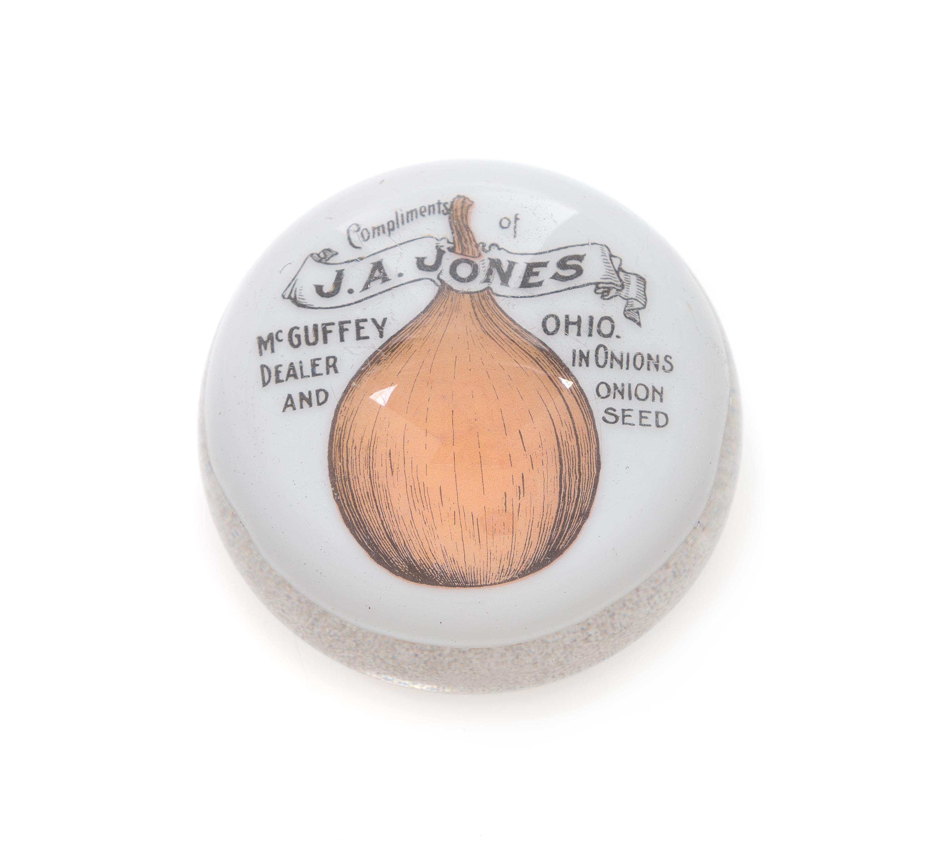 An Antique American 'Jones McGuffey' Paperweight Diameter 3 1/2 inches