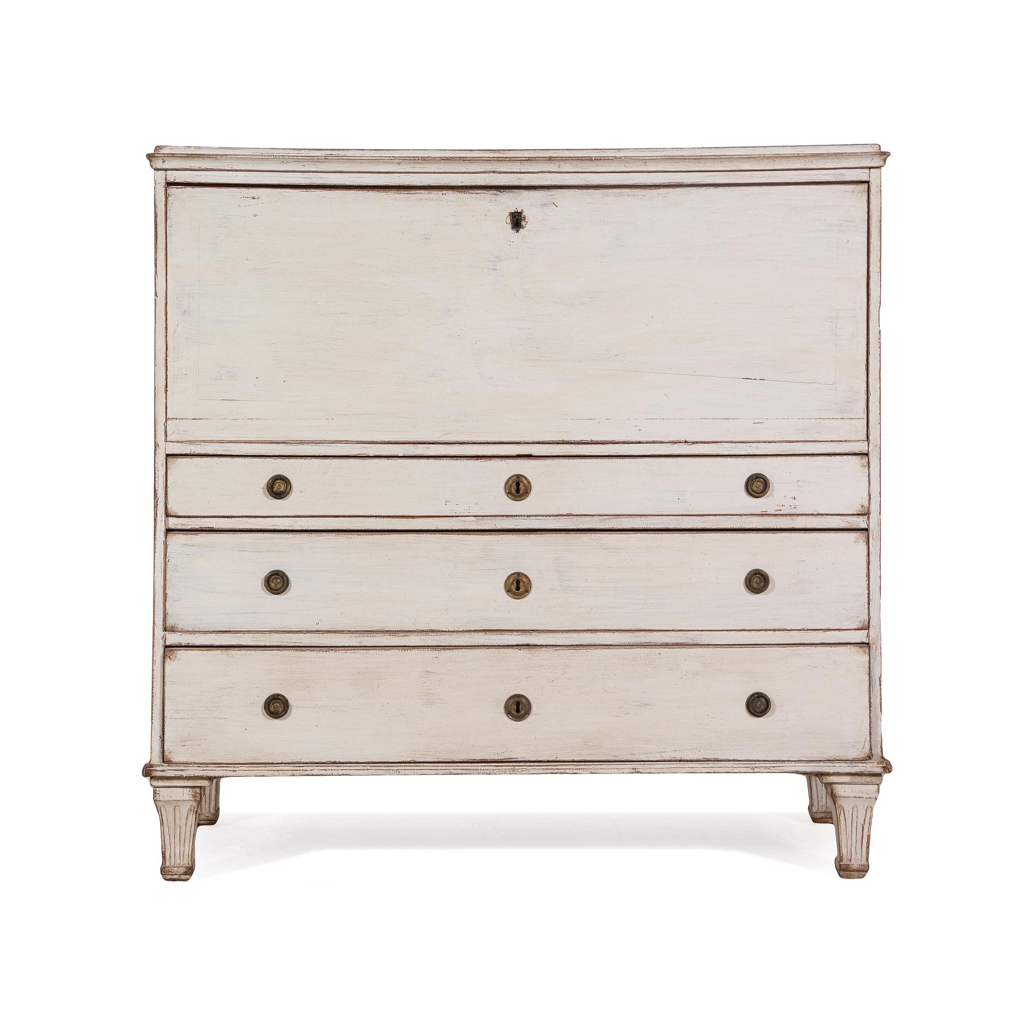 A Gustavian Painted Secretary