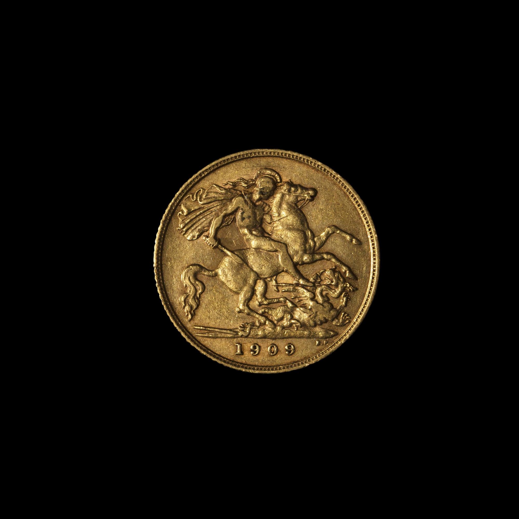 [GREAT BRITAIN] 1909 Edward VII Gold Half Sovereign