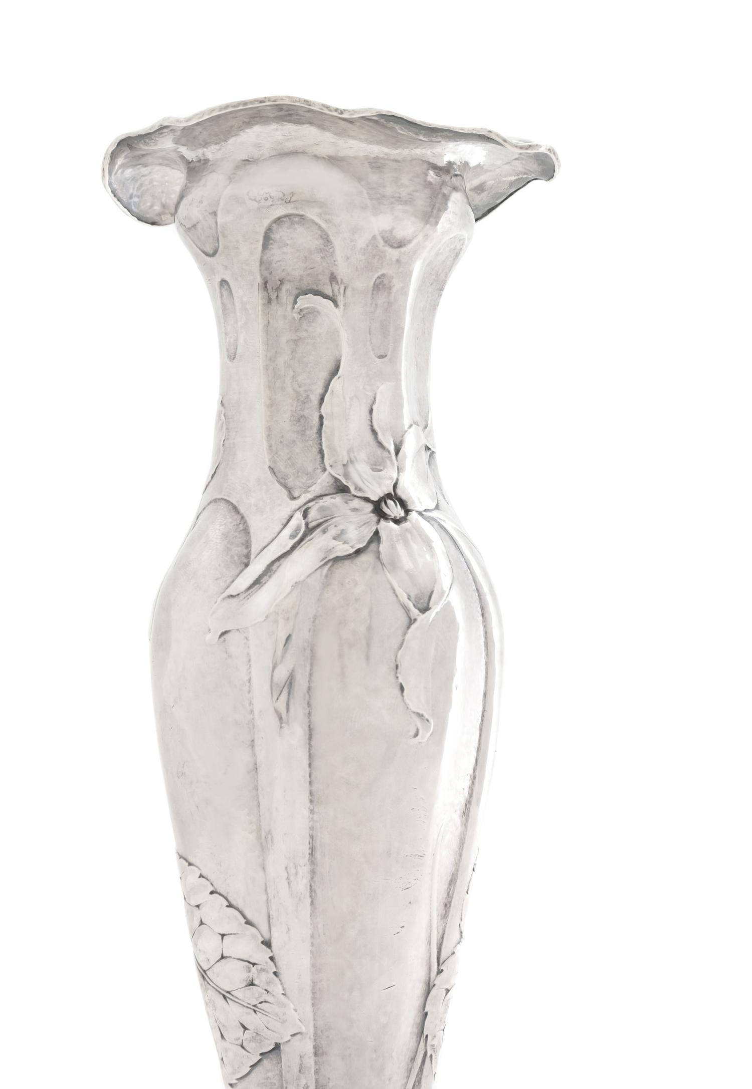 A Gorham Martelé Silver Vase