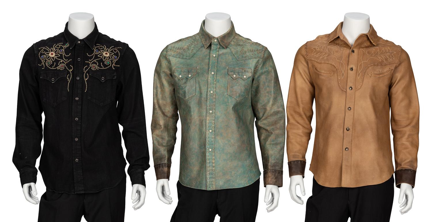 Ralph Lauren, Three Leather & Embellished Shirts