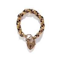 VICTORIAN, CHAIN BRACELET WITH HEART LOCK CHARM