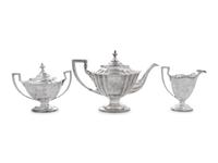 An American Silver Three-Piece Tea Service