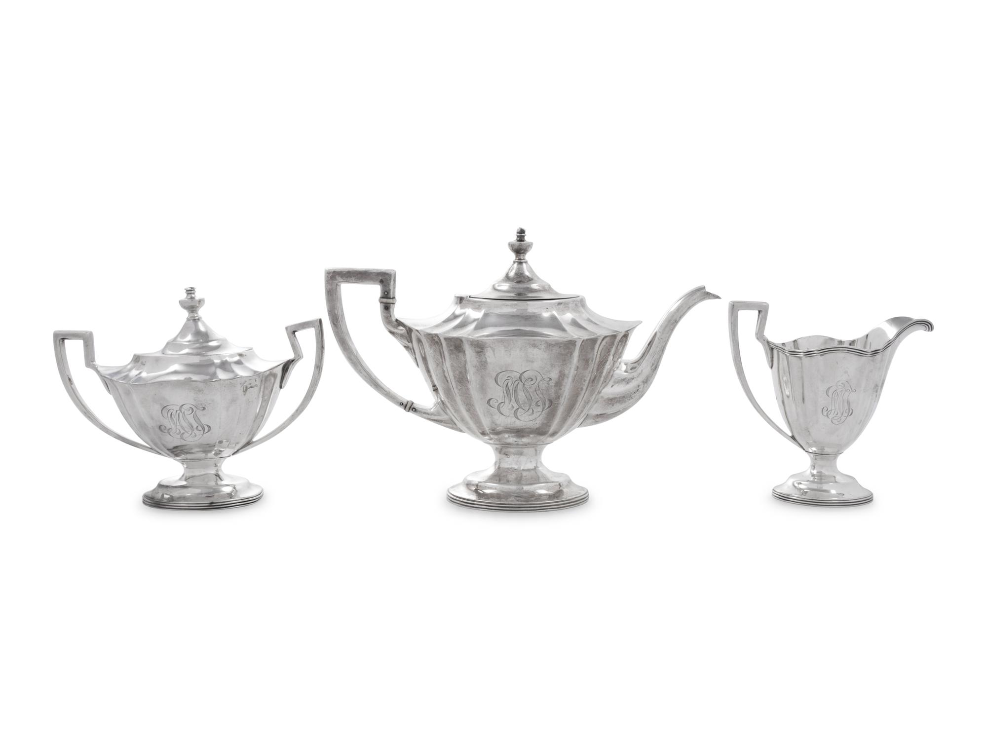 An American Silver Three-Piece Tea Service