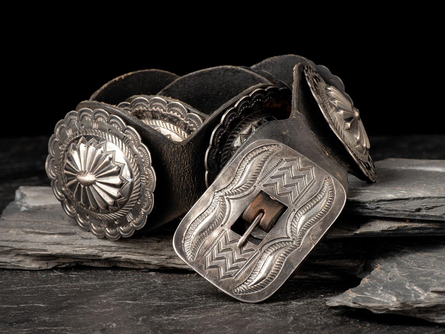Navajo Silver Concha Belt