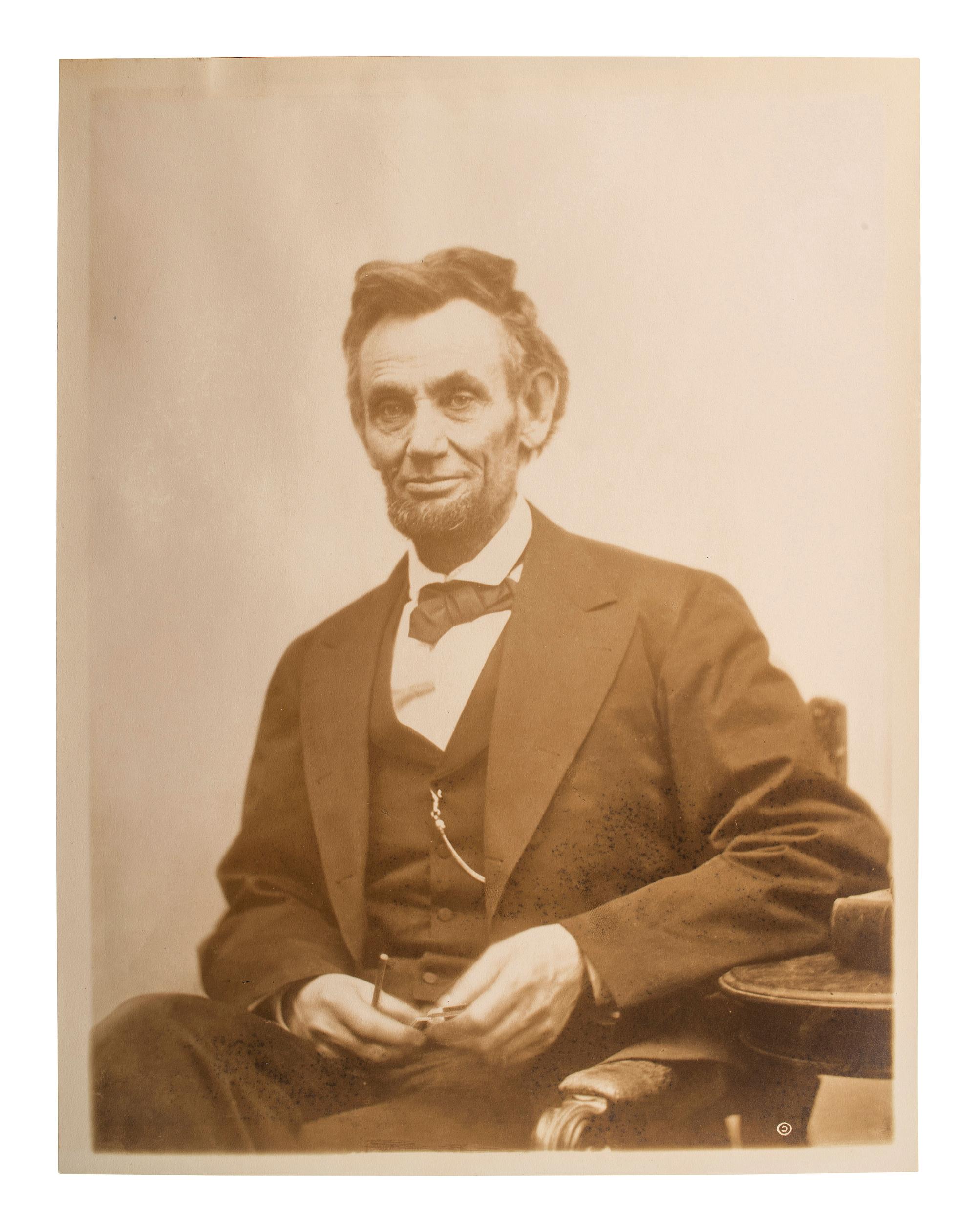 [LINCOLN, Abraham (1809-1865)]. GARDNER, Alexander, photographer. Photograph of Lincoln. [Washington, DC: 5 February 1865].