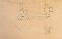 WRIGHT, FRANK LLOYD. Tafel XXXII... Two blueprint lithos from the Wasmuth portfolio. Framed.
