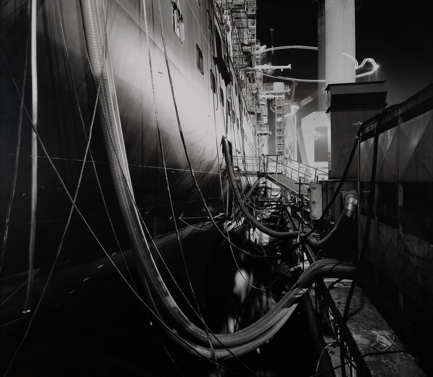 Luca Campigotto (born 1962) Marghera: Fincantieri ship under construction (with entanglement of tubes), 1997