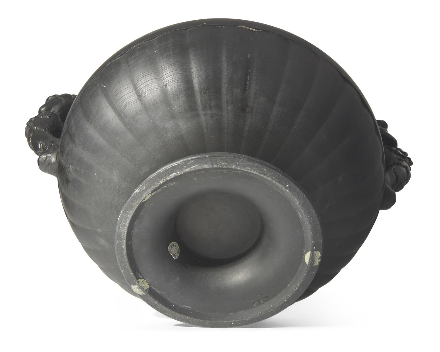 A Wedgwood Black Basalt Urn with Figural Handles
