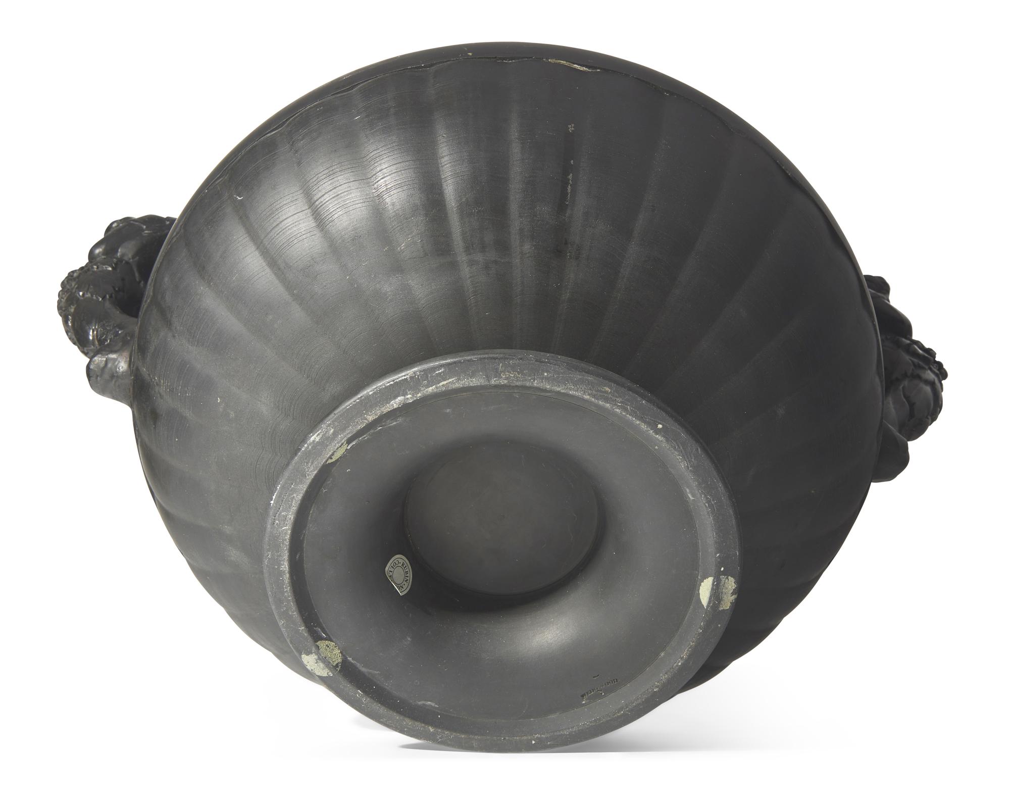 A Wedgwood Black Basalt Urn with Figural Handles