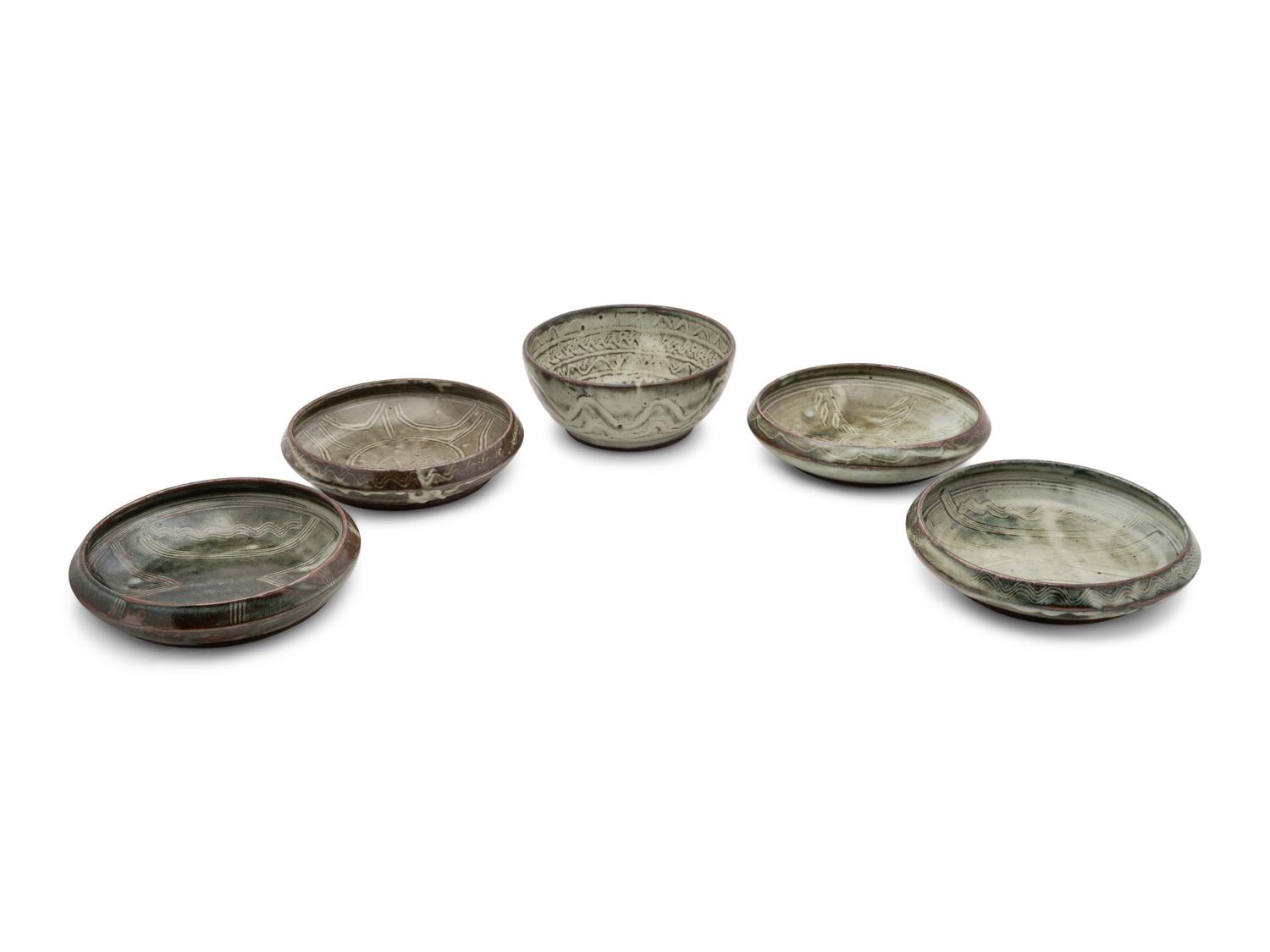 An Assembled Group of Five Bowls