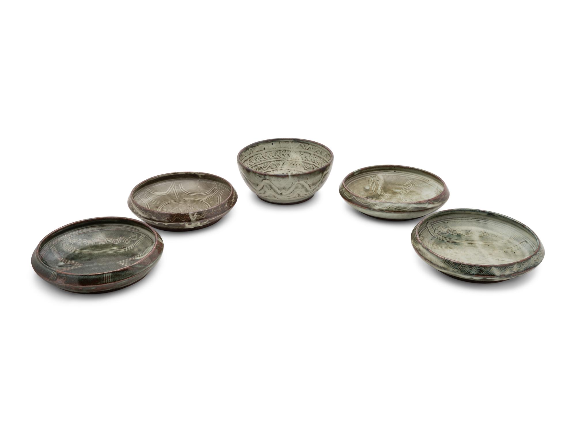 An Assembled Group of Five Bowls