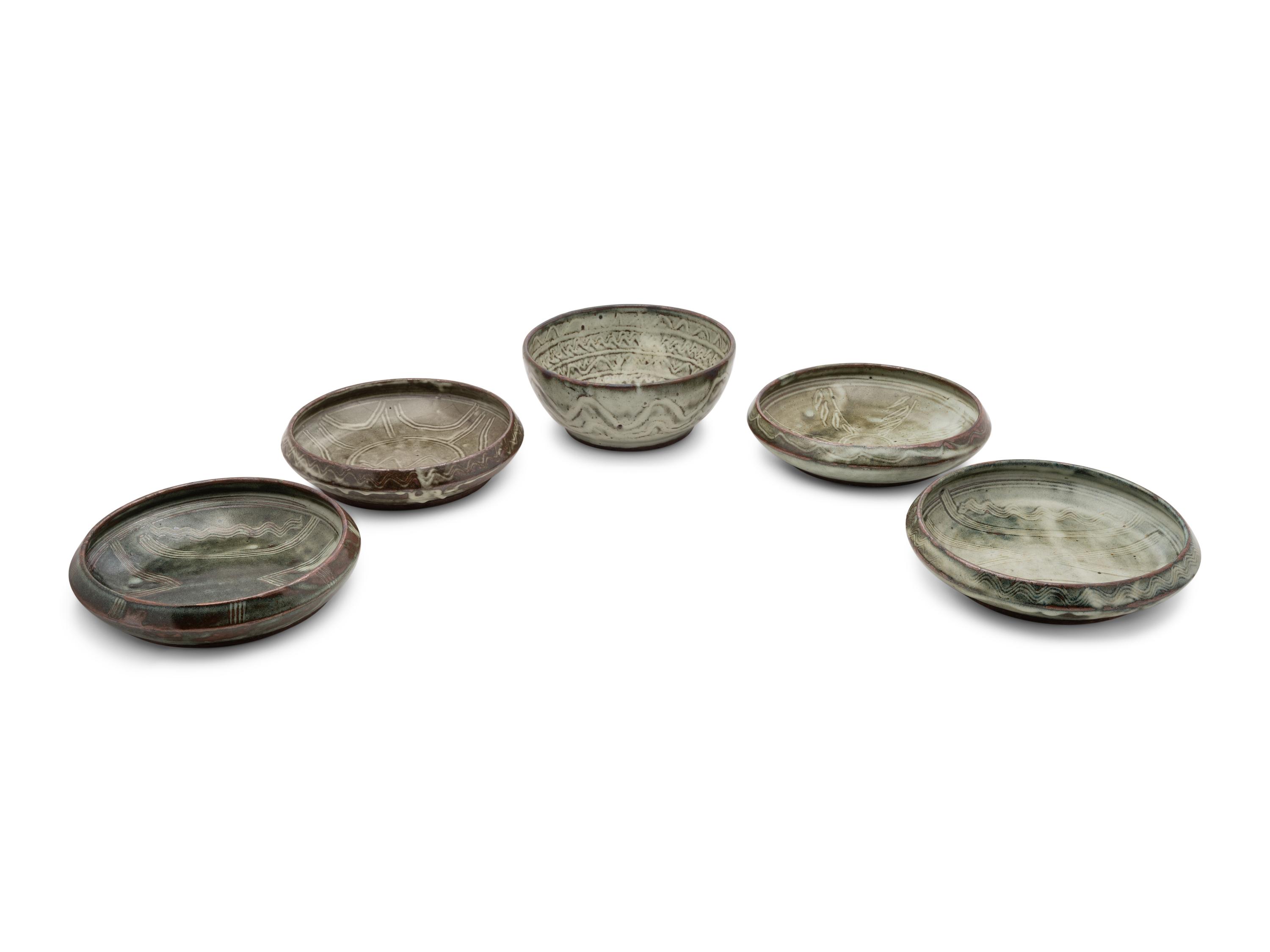 An Assembled Group of Five Bowls