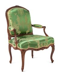 A Pair of Louis XV Beechwood Fauteuils