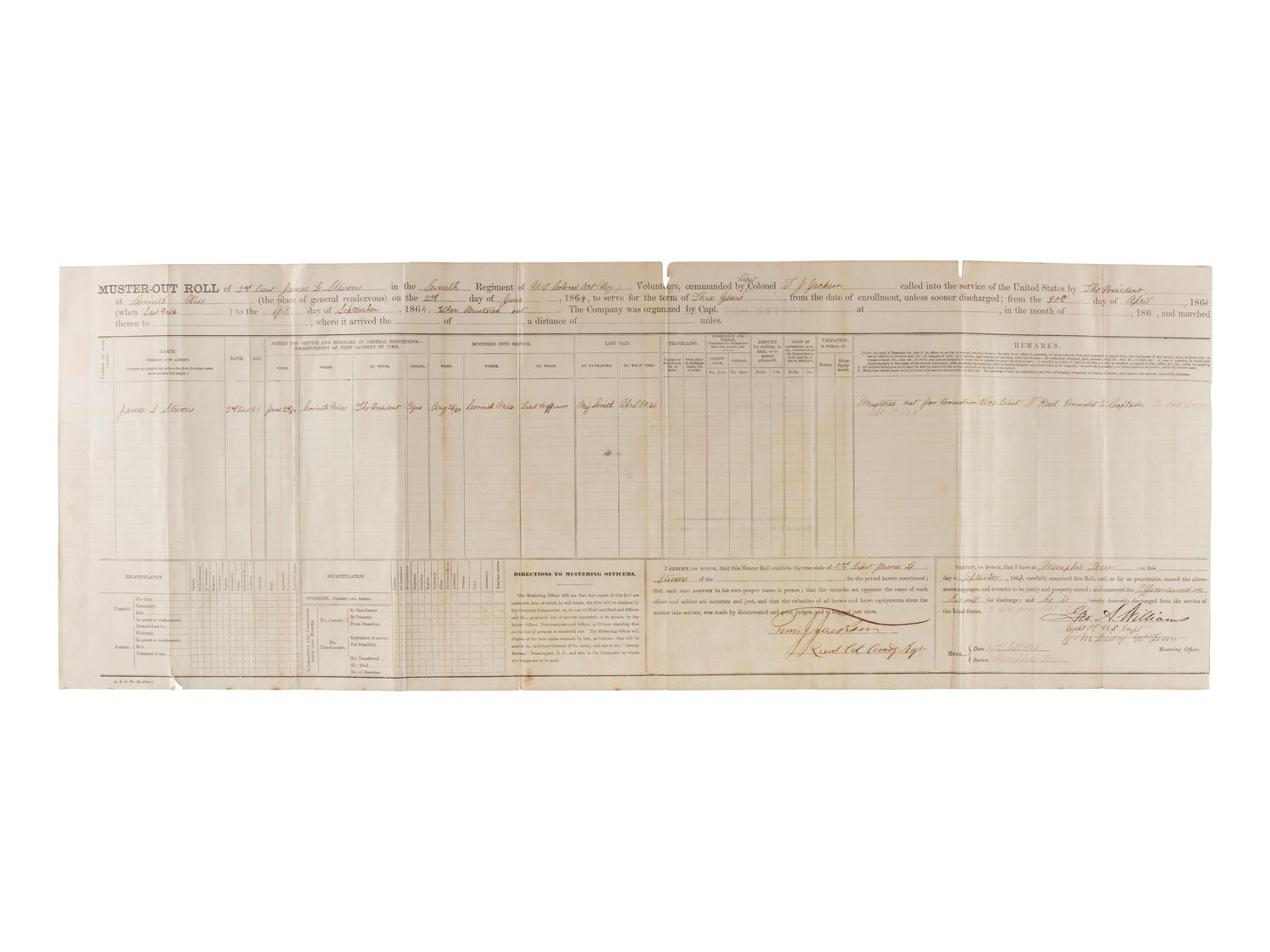 [CIVIL WAR]. A group of Civil War signatures highlighted by a signed CDV of Union General William F. Smith.