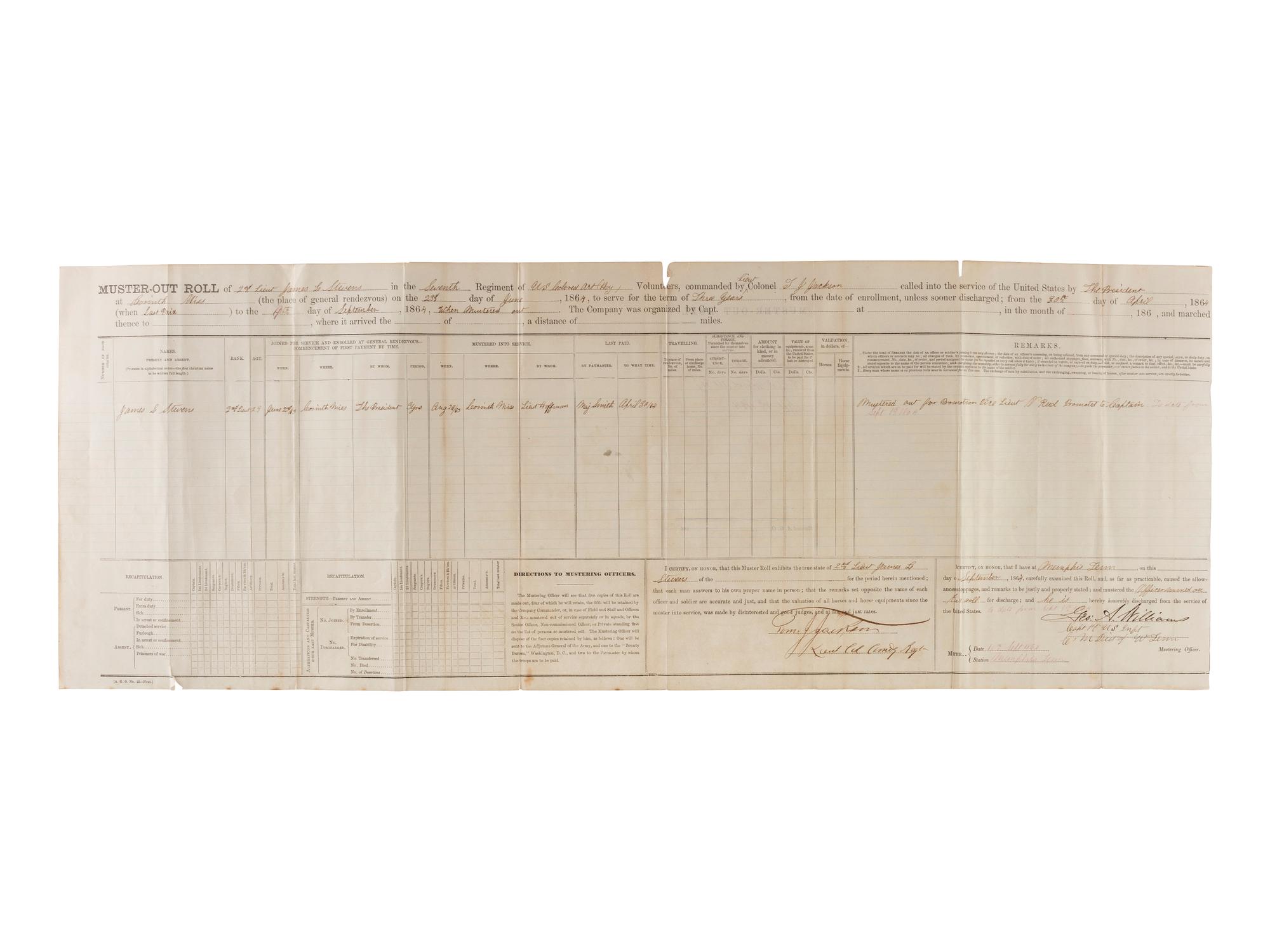 [CIVIL WAR]. A group of Civil War signatures highlighted by a signed CDV of Union General William F. Smith.