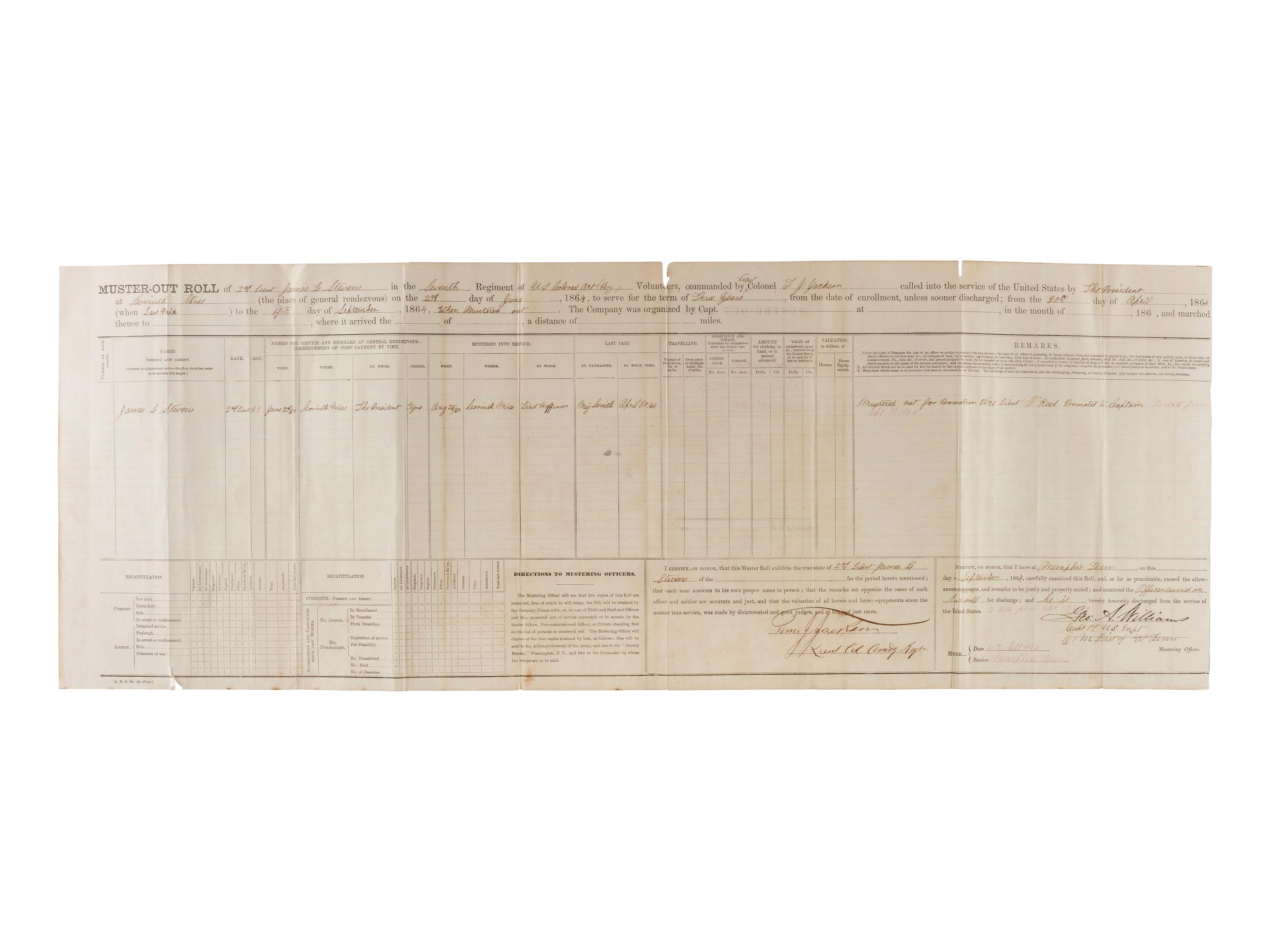 [CIVIL WAR]. A group of Civil War signatures highlighted by a signed CDV of Union General William F. Smith.