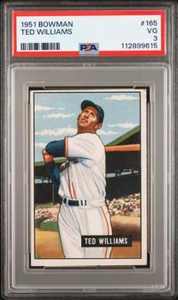 A 1951 Bowman Ted Williams Baseball Card No. 165 (PSA 3 VG)