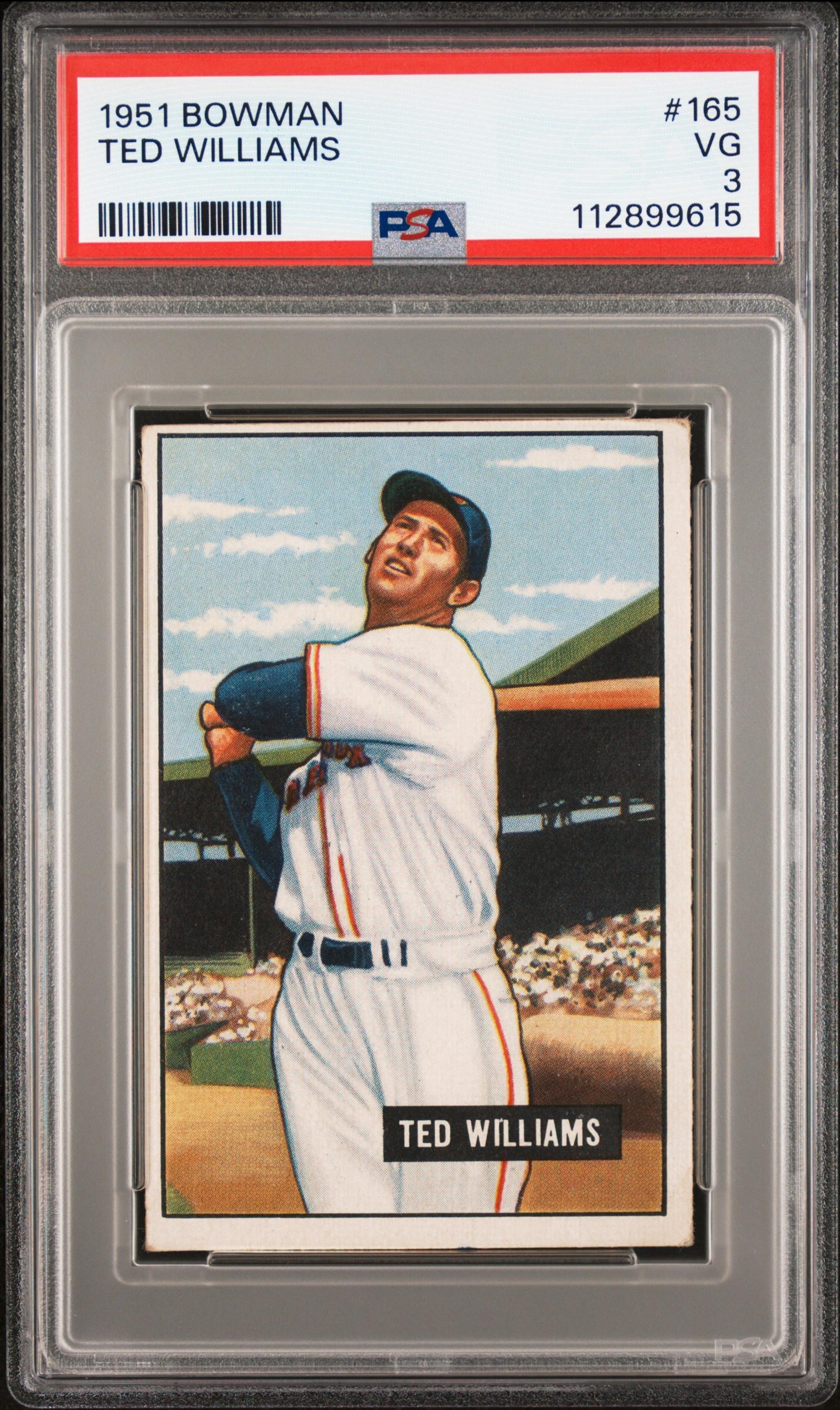 A 1951 Bowman Ted Williams Baseball Card No. 165 (PSA 3 VG)
