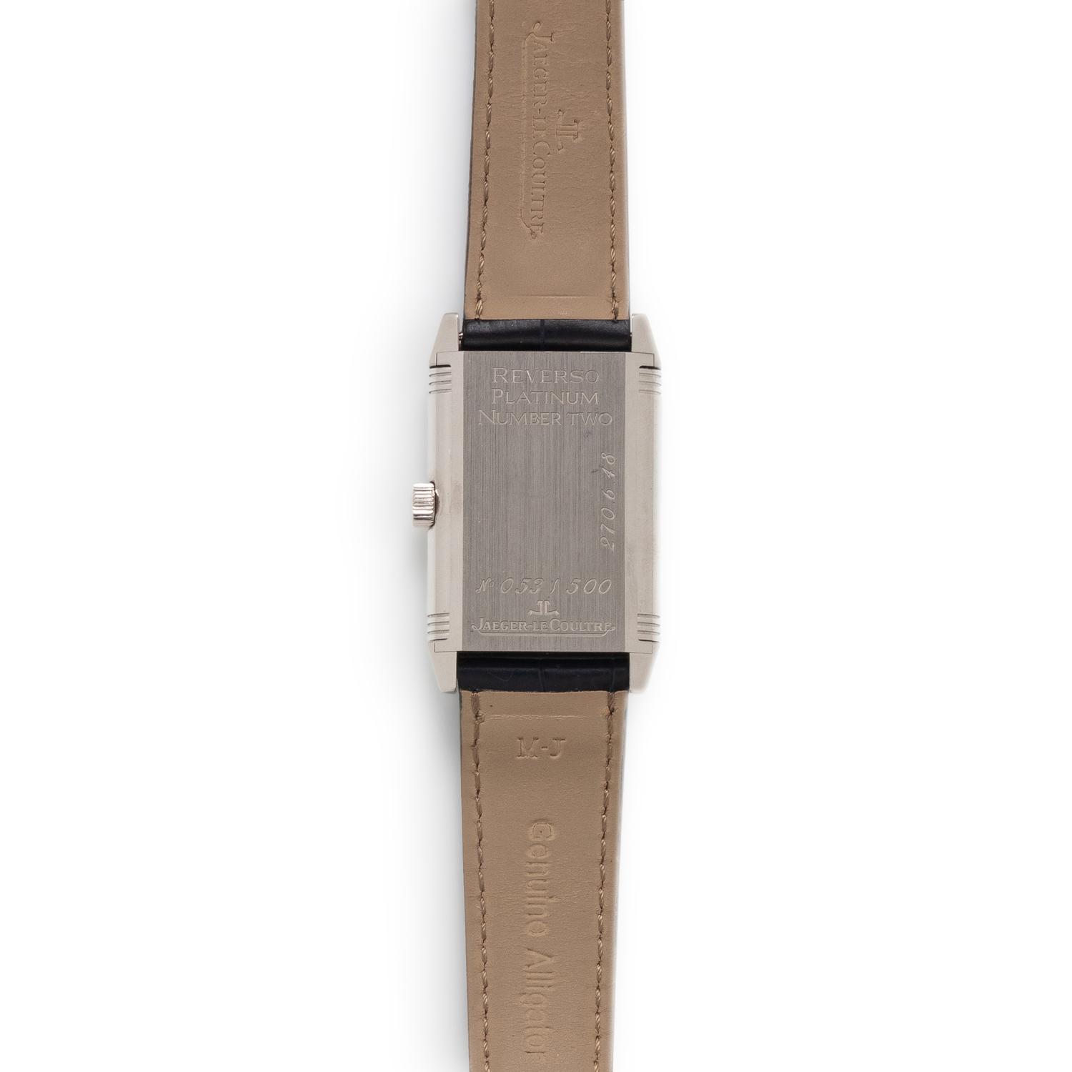 JAEGER-LECOULTRE, PLATINUM 'REVERSO NUMBER TWO' TOURBILLON WATCH