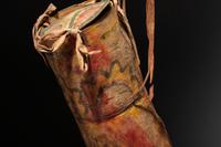 Painted Buffalo Hide Parfleche Cylinder