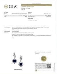 A Pair of Sapphire, Diamond, and 18K White Gold Earrings