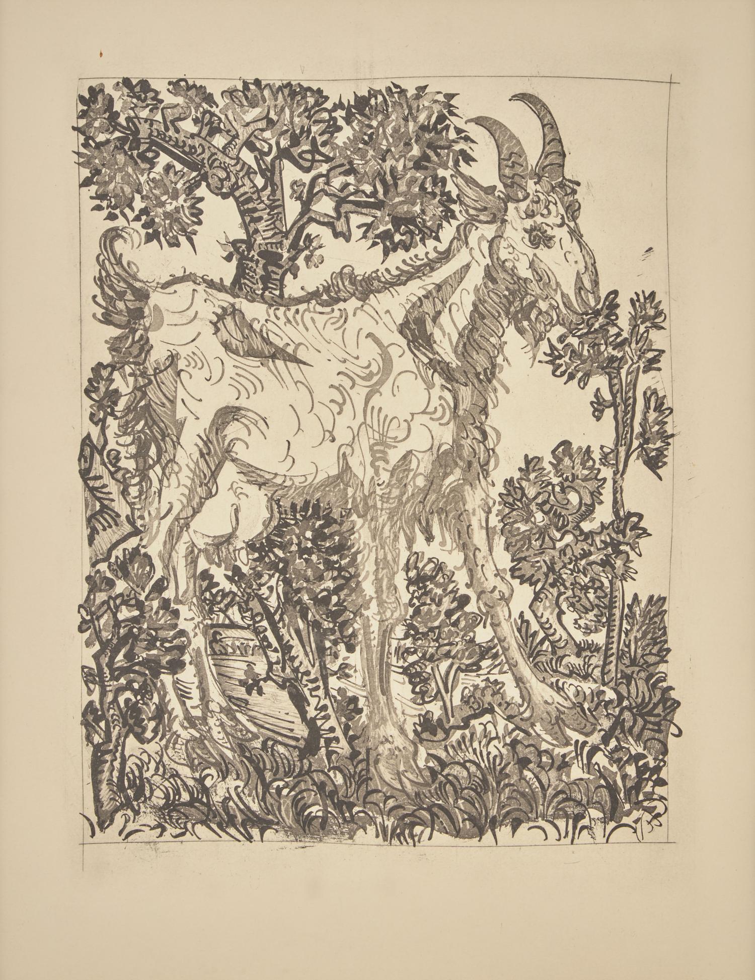 A group of six prints from L'Histoire Naturelle (Le Chevre (The Goat); Le Crapaud (The Toad); Le Chien (The Dog); Le Taupeau (The Bull); Le Dindon (The Turkey); L'Araignee (The Spider)) , 1942
