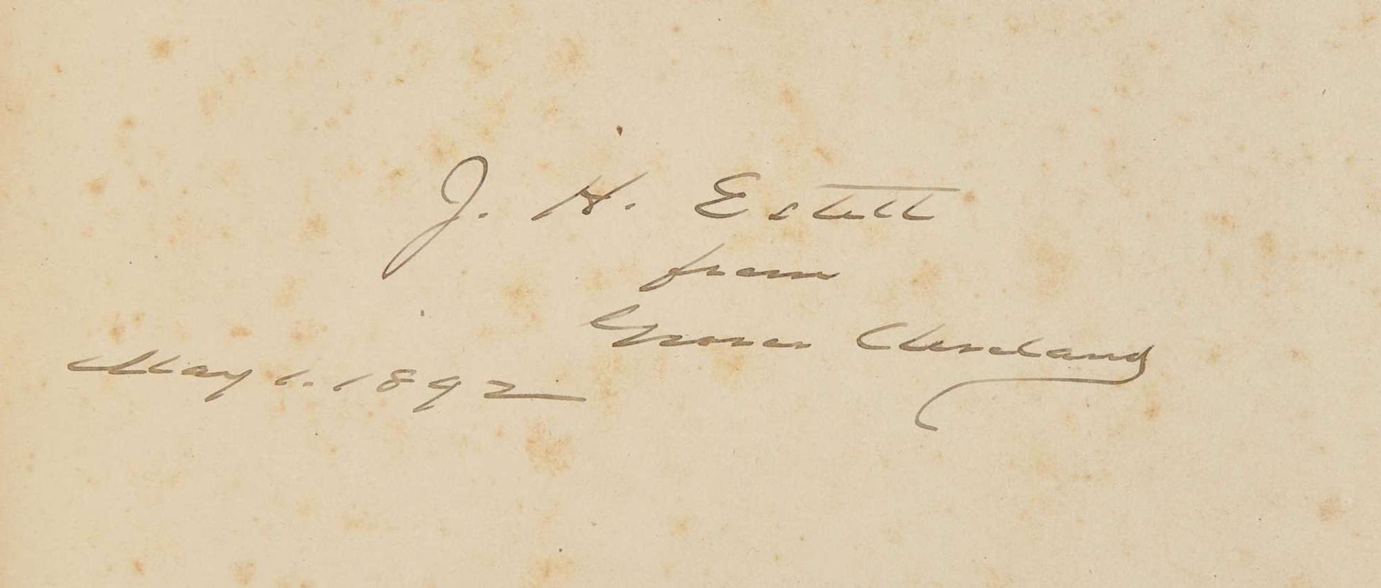 [Presidential] Cleveland, Grover: The Public Papers of Grover Cleveland...