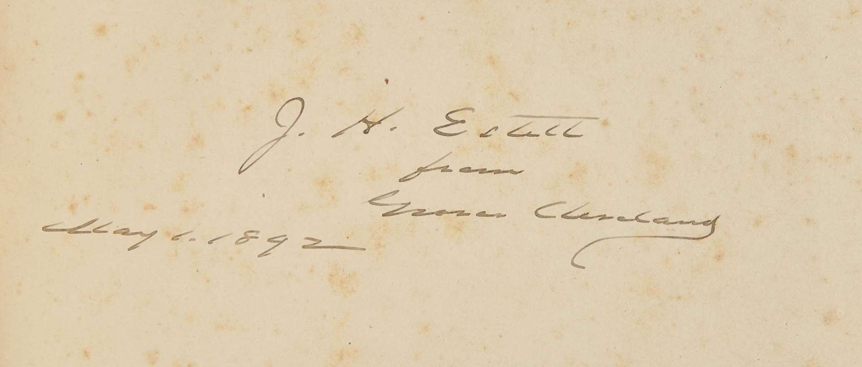 [Presidential] Cleveland, Grover: The Public Papers of Grover Cleveland...