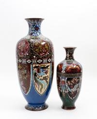 Two Japanese Cloisonne Vases