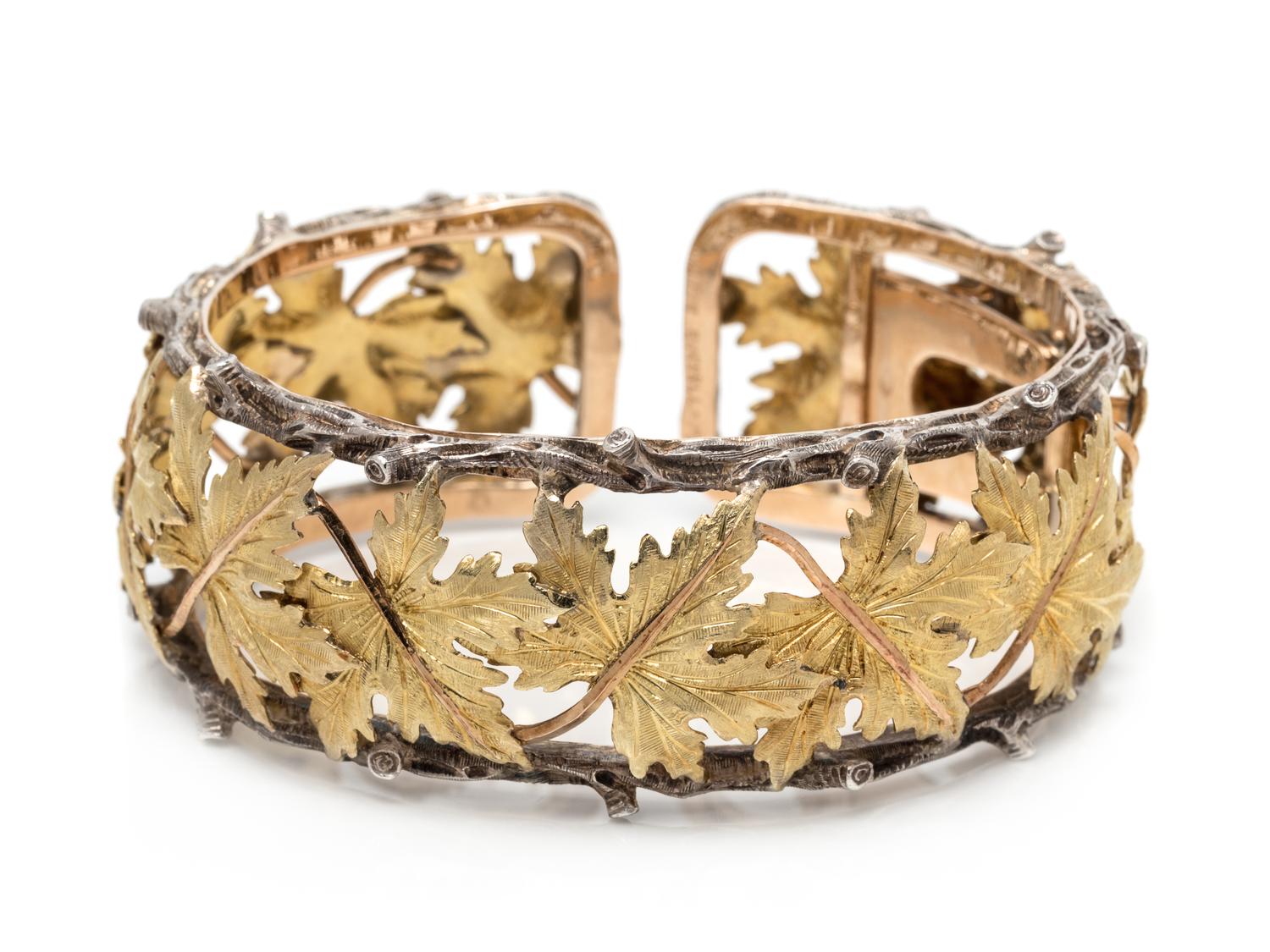 MARIO BUCCELLATI, GOLD AND SILVER LEAF CUFF BRACELET