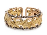MARIO BUCCELLATI, GOLD AND SILVER LEAF CUFF BRACELET
