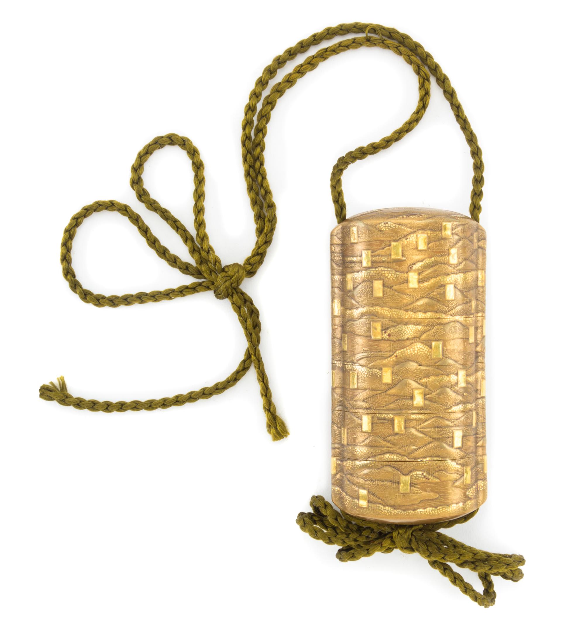 A Gilt Lacquer Five-Case Inro
