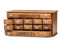 A Twelve Drawer Crowley's Needles Advertising Cabinet