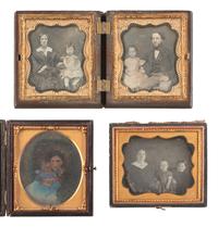 [EARLY PHOTOGRAPHY]. 16 sixth plate daguerreotype family portraits incl. parents with children.