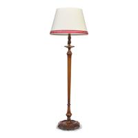 An Edwardian Style Mahogany Floor Lamp with Custom Shade