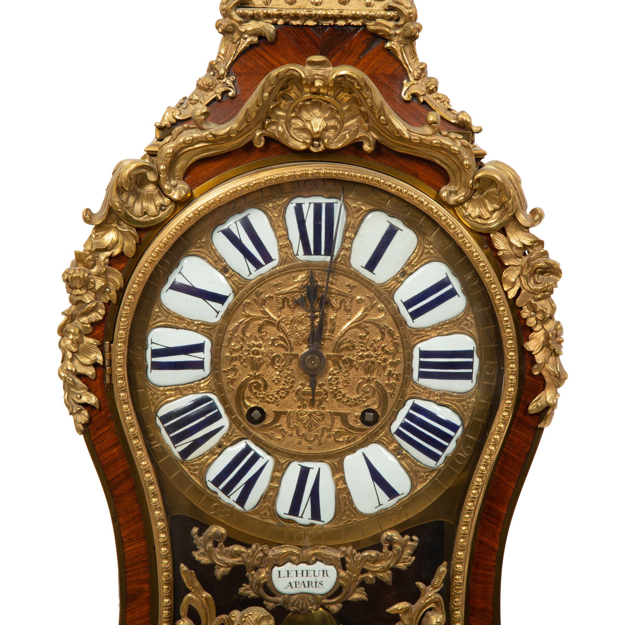 A Louis XV Gilt Bronze Mounted Kingwood Bracket Clock with Matching Wall Bracket