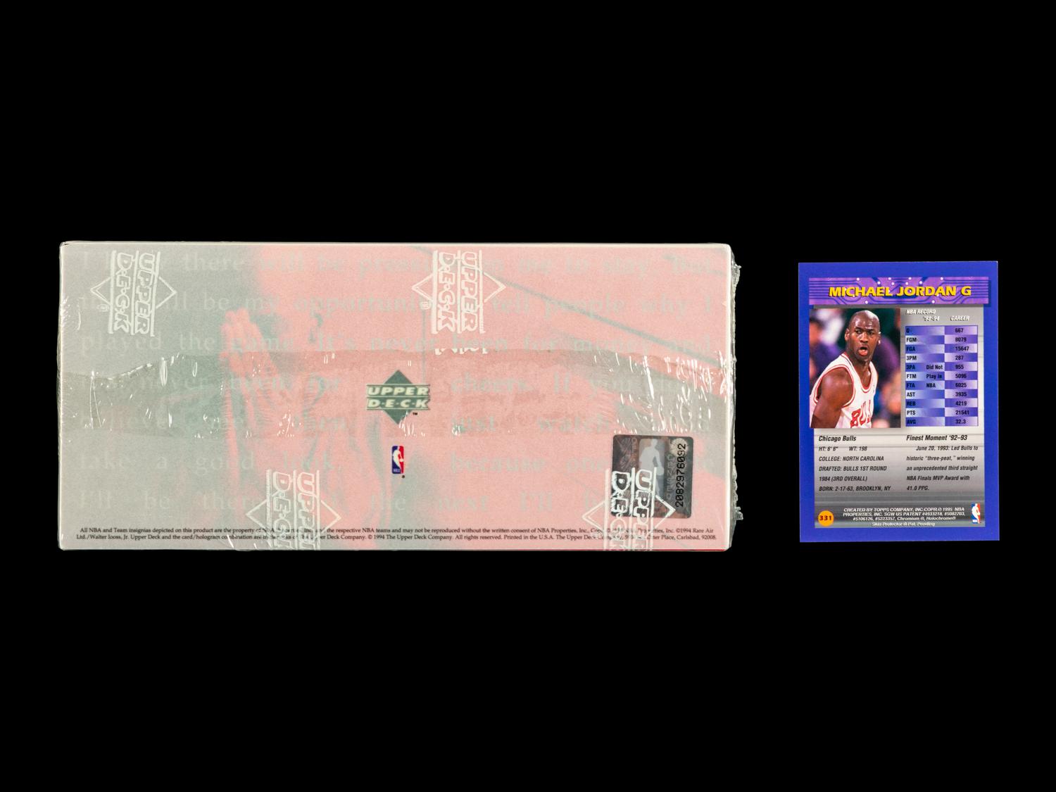 A Group of 1990s Michael Jordan Basketball Cards (Including 1994-95 Topps Finest and 1994 Upper Deck Rare Air Factory Set),