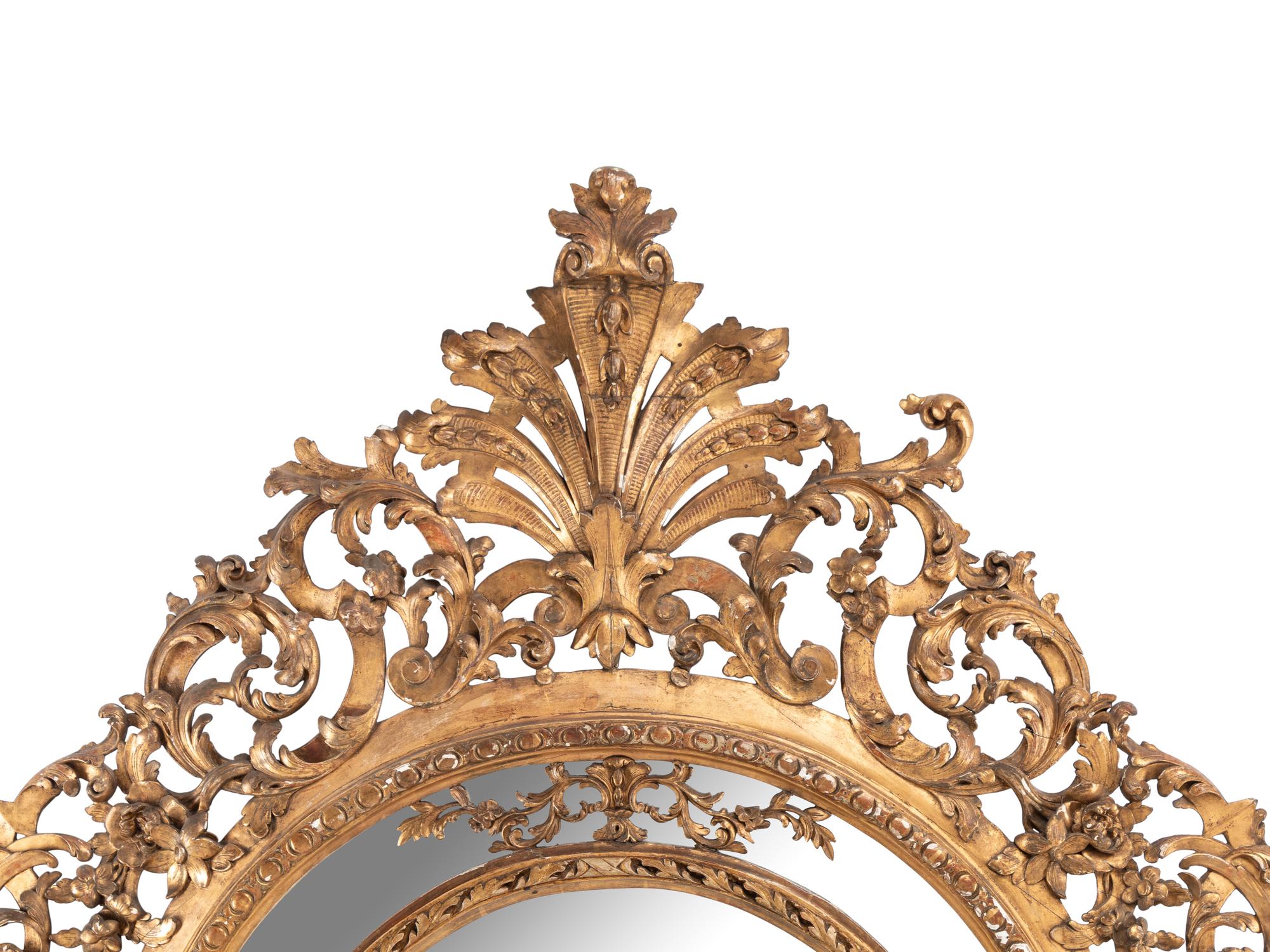 A Large French Neoclassical Giltwood Mirror