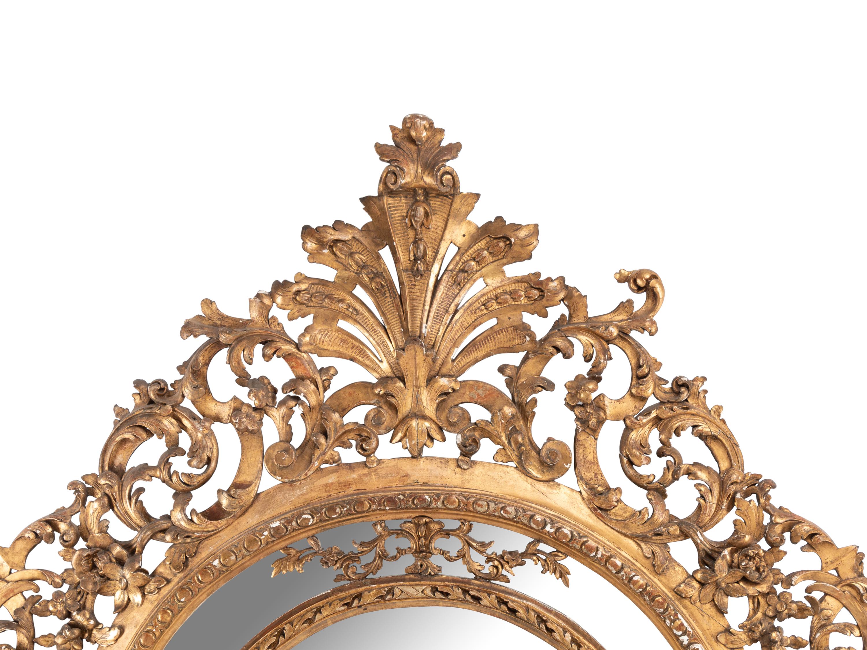 A Large French Neoclassical Giltwood Mirror