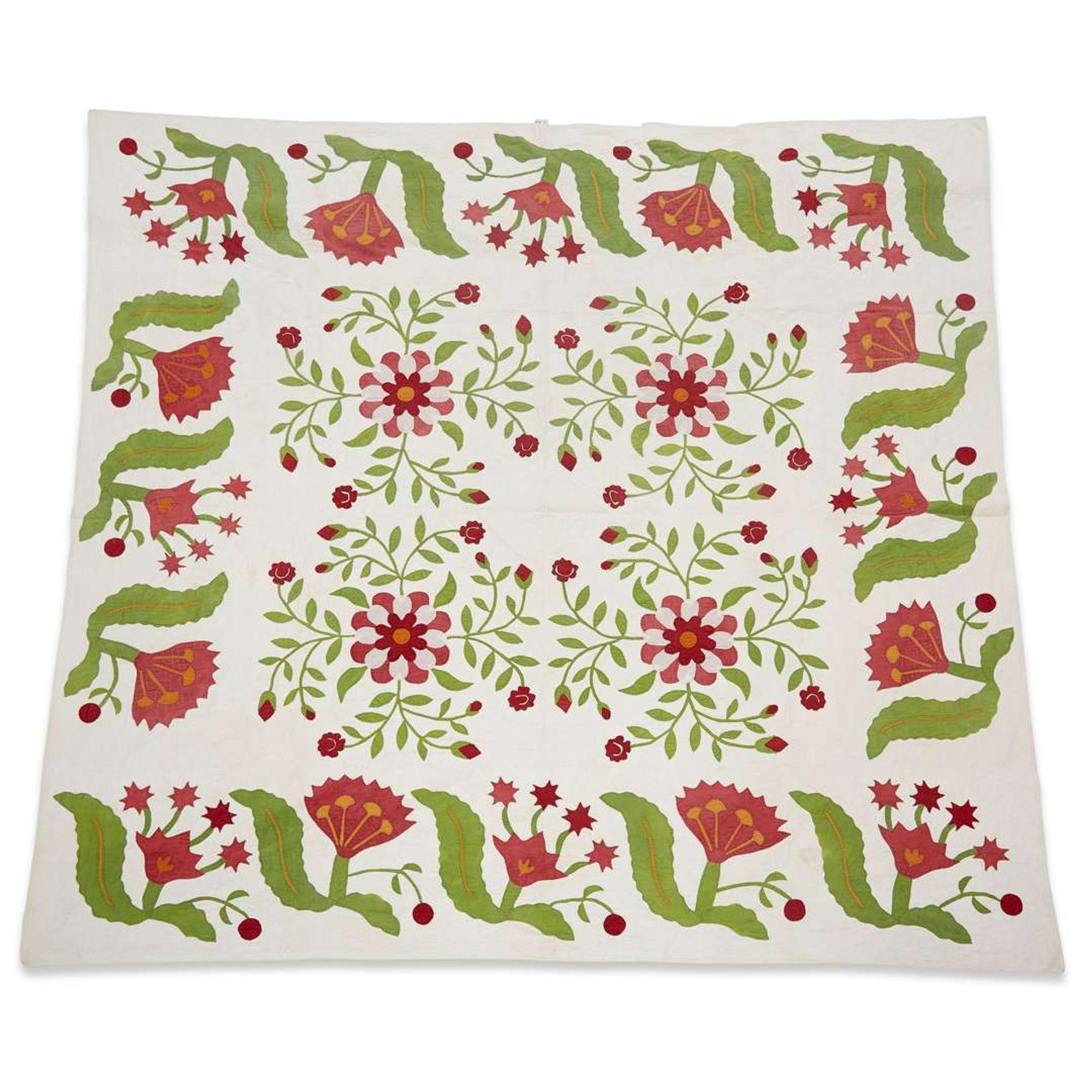 Appliquéd cotton quilt Monroe, NY, late 19th century