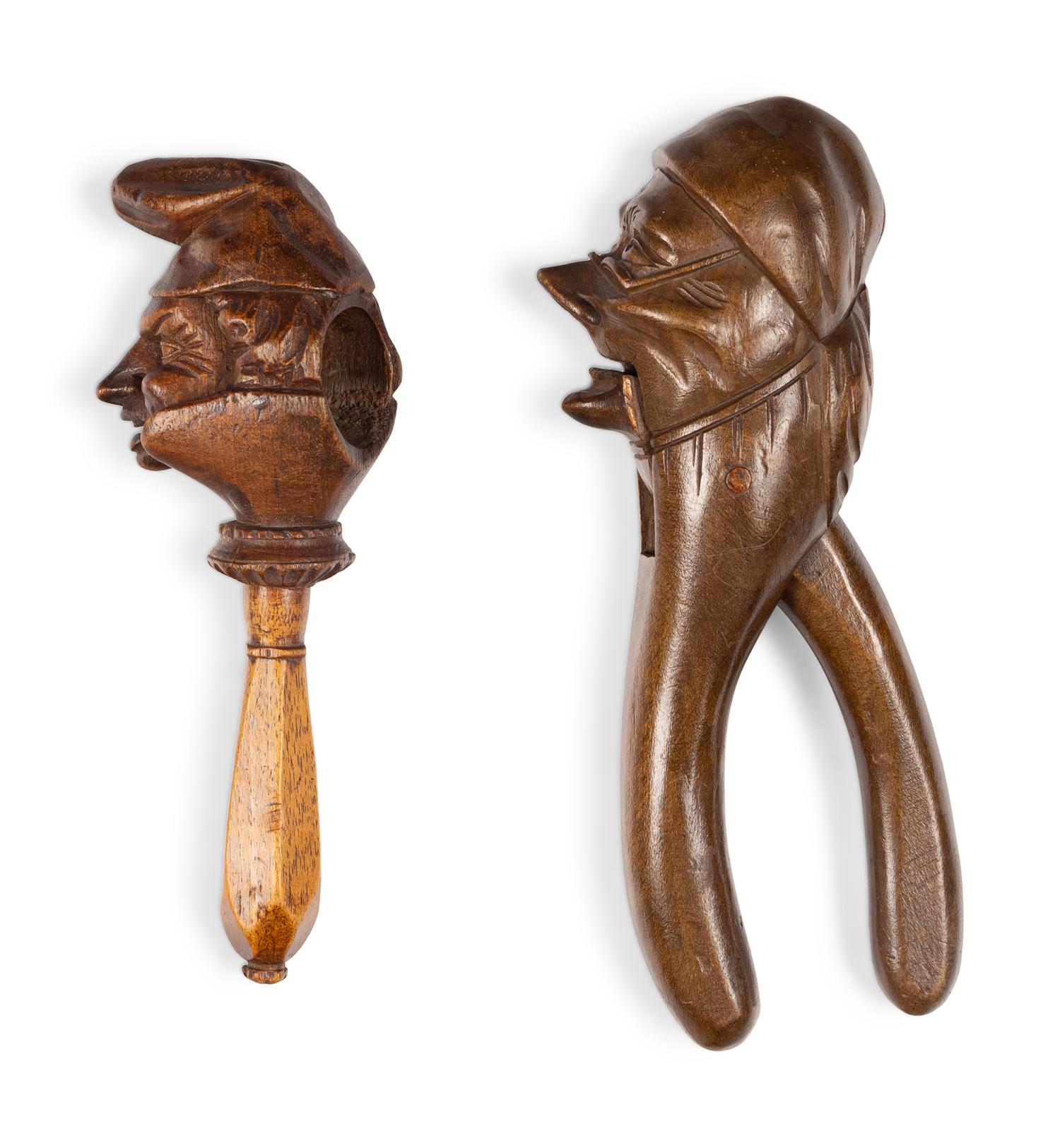 Two Carved Wood Nutcrackers